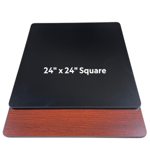 Picture of 24"x24" Square Laminate Table Top, Reversible Black/Mahogany