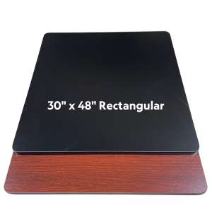 Picture of 30"x48" Rectangular Laminate Table Top, Reversible Black/Mahogany