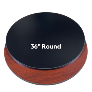 Picture of 36" Round Laminate Table Top, Reversible Black/Mahogany