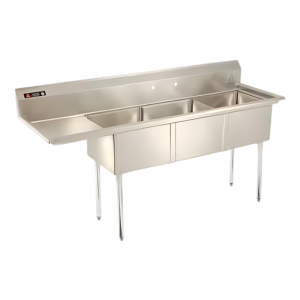 Picture of AERO Manufacturing AF3-1818-18L AF Series Sink three compartment drainboard on left