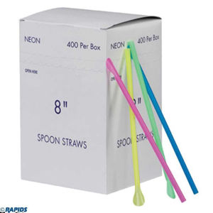 Picture of GOLD MEDAL PRODUCTS NEON SPOON STRAWS, 400 PER BOX