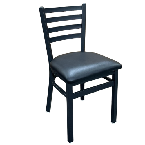 Picture of Ladderback Chair Textured Black Frame with Vinyl Seat