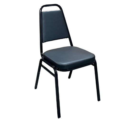 Picture of Standard Stack Chair Black Vinyl Black Frame