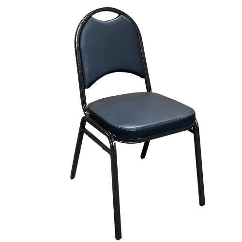 Picture of Contour Stack Chair Black Vinyl Gold Vein Frame