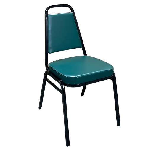 Picture of Standard Stack Chair Green Vinyl Black Frame