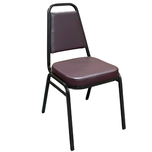 Picture of Standard Stack Chair Mahogany Vinyl Gold Vein Frame