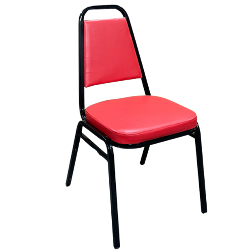 Picture of Standard Stack Chair Red Vinyl Black Frame