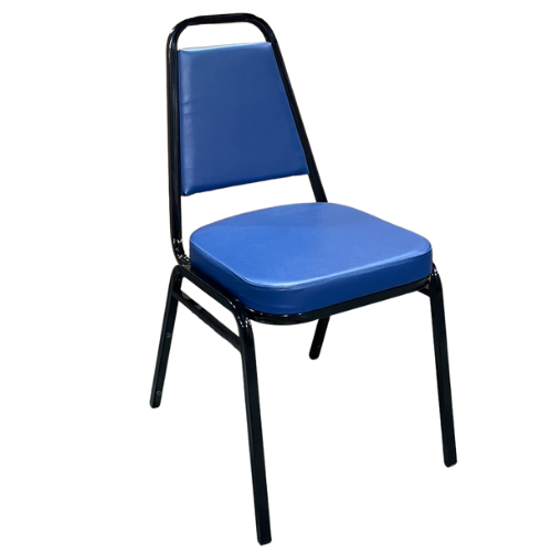 Picture of Standard Stack Chair Blue Vinyl Black Frame