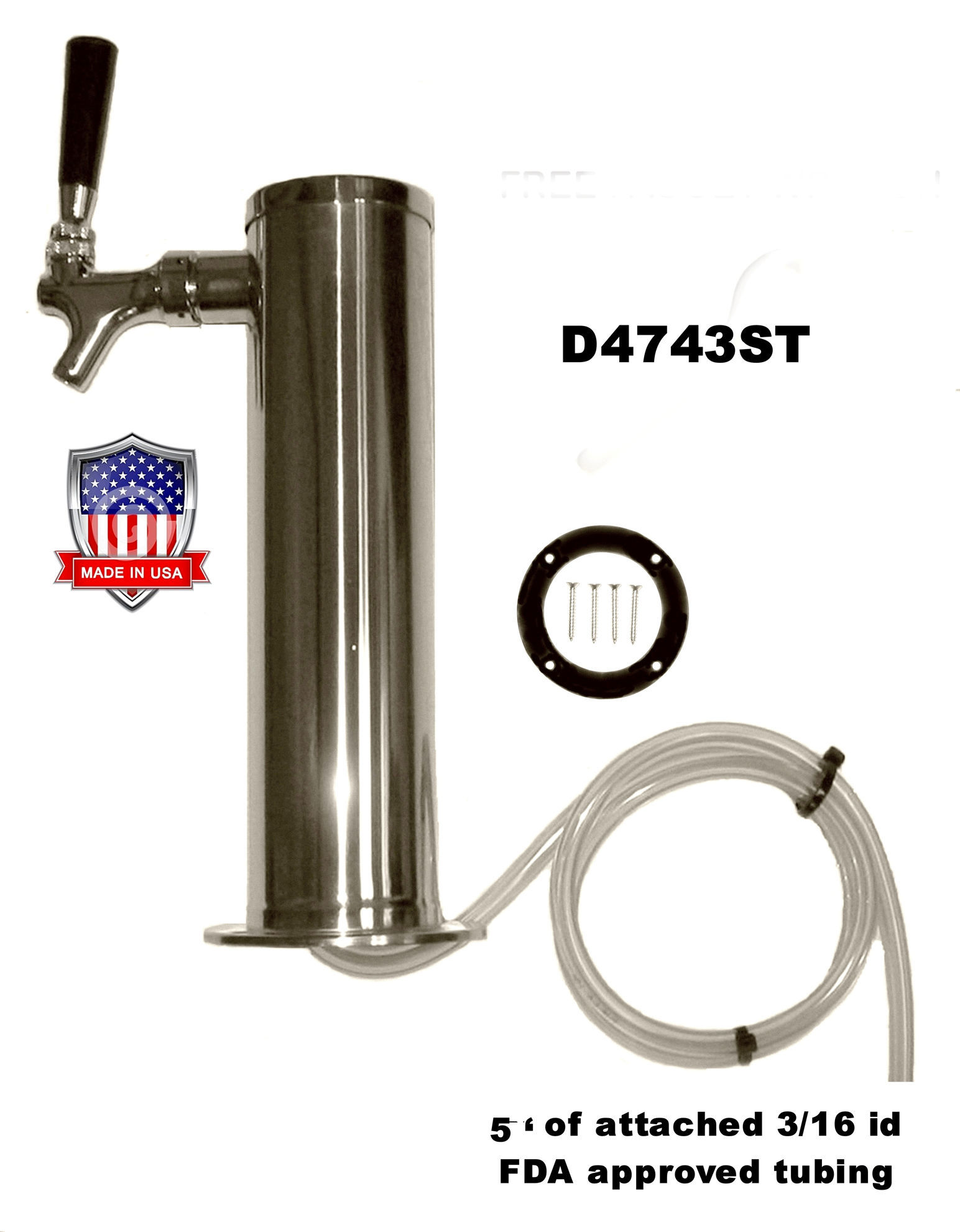 Picture of QUALITY EQUIPMENT SINGLE FAUCET BEER TOWER, 3" COLUMN, STAINLESS