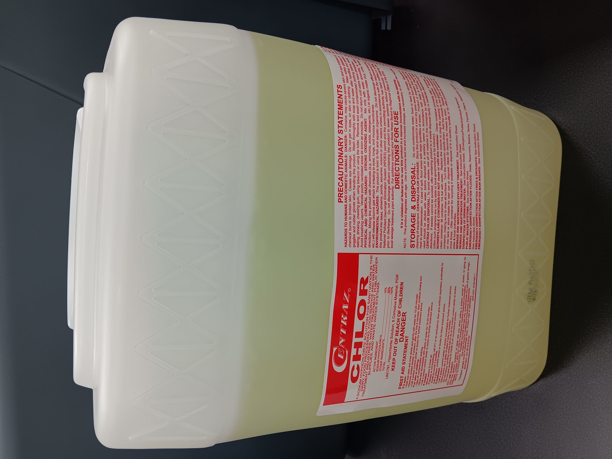 Picture of CENTRAZ CHLOR SANITIZER, 5 GALLON Sold by 5 Gallons