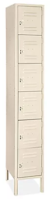 Picture of Traditional Locker, 6 tier, 12" X 12" X 78", legs, flat top, Almond color