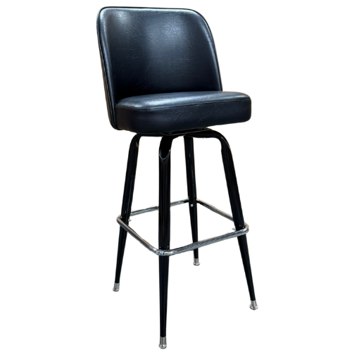 Picture of STOOL, BLACK 17" STANDARD BUCKET & STANDARD SQUARE CHROME RING BASE