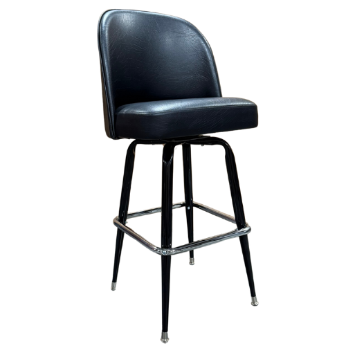 Picture of STOOL, BLACK 19" MID/CLUB BUCKET & HEAVY DUTY SQUARE CHROME RING BASE