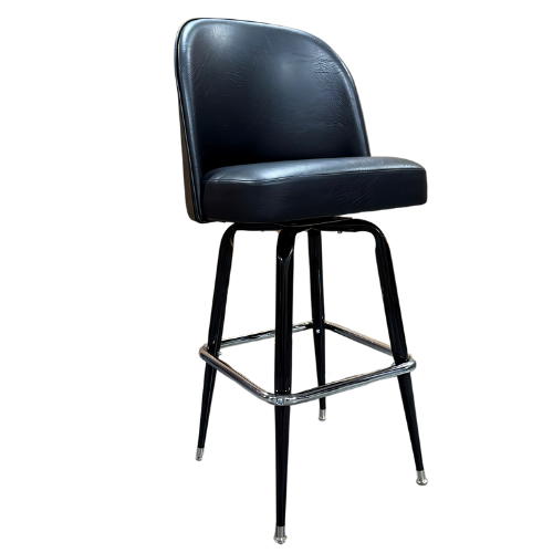 Picture of STOOL, BLACK 20" LARGE BUCKET & HEAVY DUTY SQUARE CHROME RING BASE